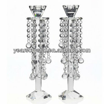 wedding favor crystal candlestick with hanging drops lighting