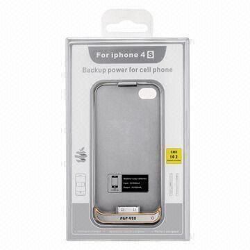 Black / White External Iphone4 / Iphone 4s Smartphone Battery Backup Power Case