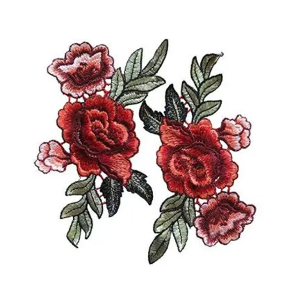 Chinese Peony Flower Applique Embroidered Patches