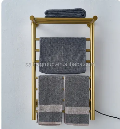 Intelligent Bathroom Stainless Steel Golden Towel Rack - One Click Foldable Electric Towel Rack