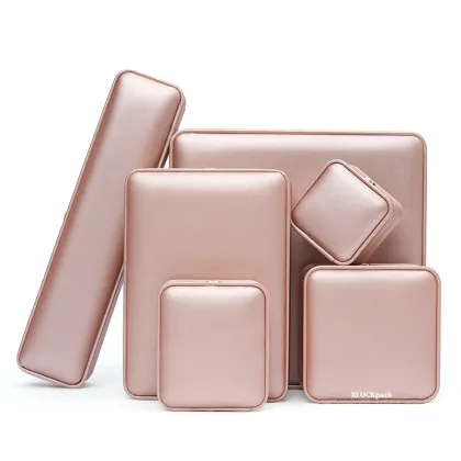 Elegant Rose Gold Crown Pu Leather Jewelry Box