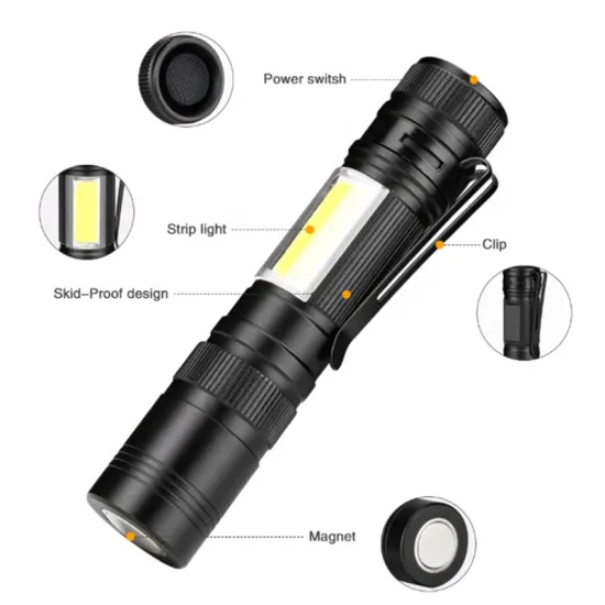 Pocket Multifunction Screwdriver with LED Flashlight for Camping and Repair