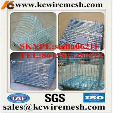Manufacture !!!!!!!!!! KANGCHEN Foldable Steel Pallet Cage, Stackable Wire Container for warehouse storage
