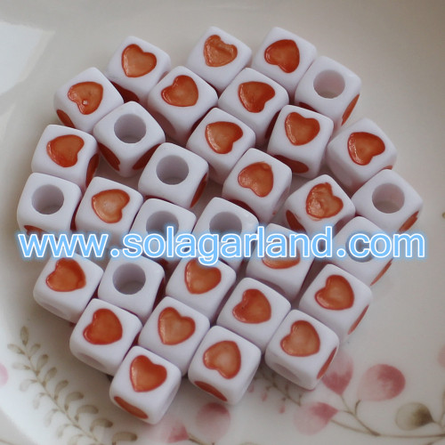 7MM Rainbow Heart Cube Beads Spacer Loose Beads Παραγωγή κοσμημάτων