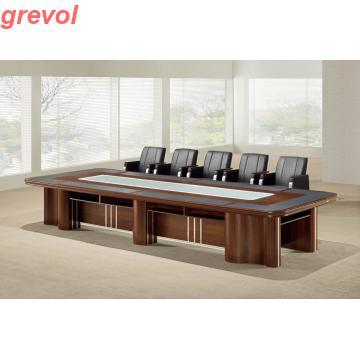 Conference Table with Metal Silivery Brim of Side Board,meeting table