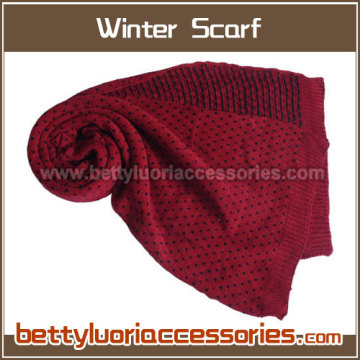 Women Red Acrylic Scarf