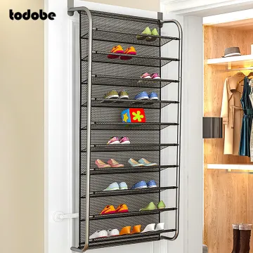 Over The Door Shoe Hanger Wall Amounted Shoe Rack Mesh Shoes Storage Holder Wall Closet Space-saving Shoe Organizer