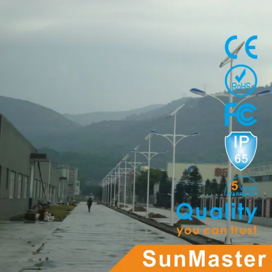 Outside 8m 100w integrated solar street light with 2pcs*150W solar module