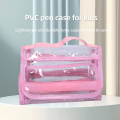 PVC μεγάλη χωρητικότητα ροζ φορητή θήκη στυλό για παιδιά