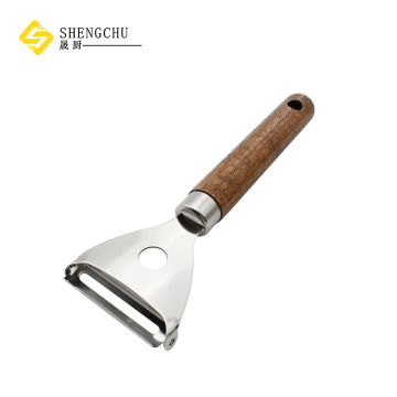 Stainless Steel Multi-Purpose Fruit Peeler with Acacia Wood Handle