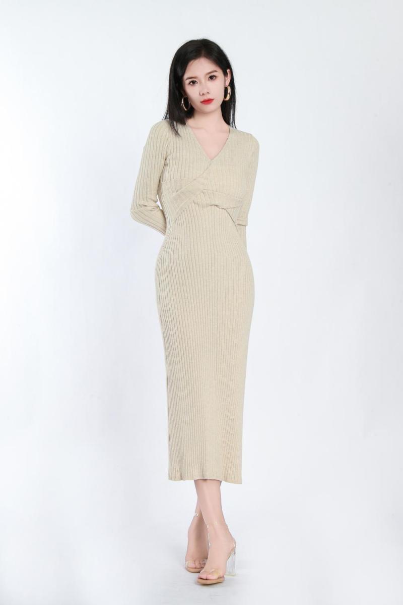 Casual Long-sleeved White Dress