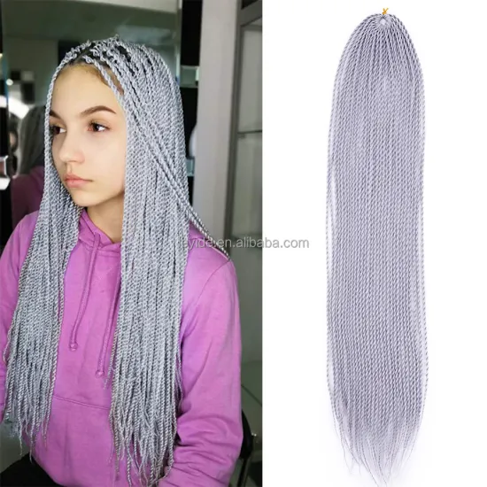 Wholesale 30Roots 36 Colors 2X Crochet Braided Hair 24" Synthetic Hair Extension Synthetic Braiding Hair Senegalese Twist Braids