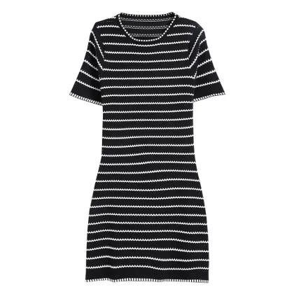 Summer Short Sleeve Knitted Casual Dress