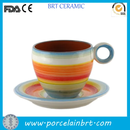 Handmade Rainbow Ceramic Tea & Espresso Cups