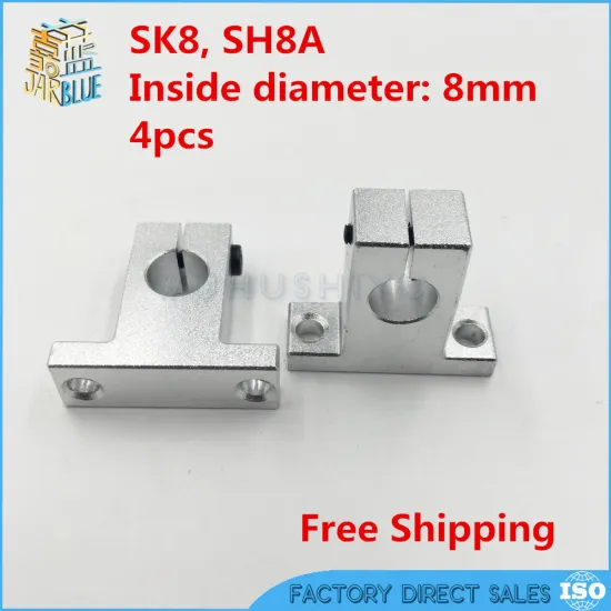 4 pcs/lot SK8 SH8A 8mm linear shaft support 8mm Linear Rail Shaft Support CNC parts