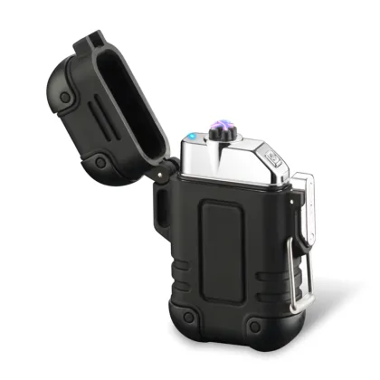  Waterproof USB Travel Lighter: Double Arc Windproof Electronic Cigarette Lighter