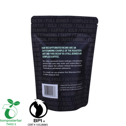 Recyclebare koffie Doypack Plastic zak met ritssluiting en ventiel