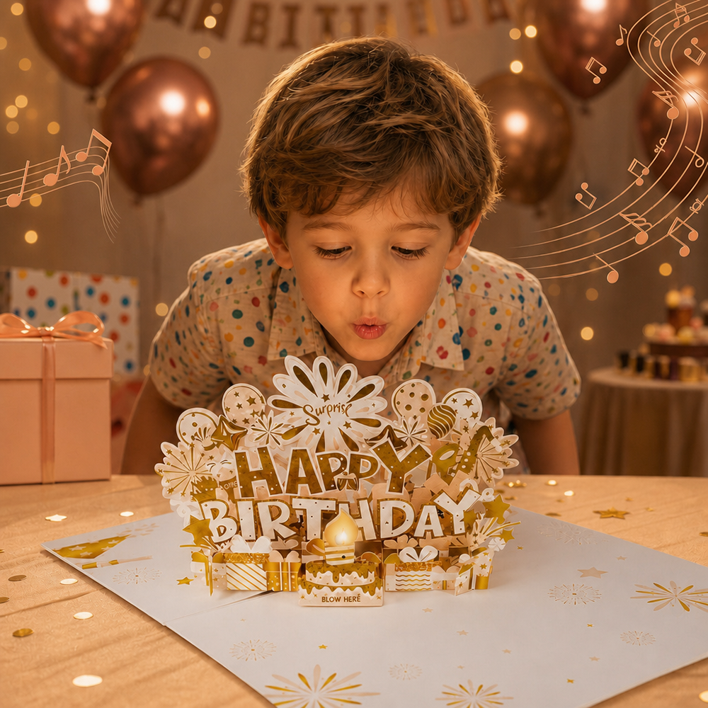 luxury birthday pop up card