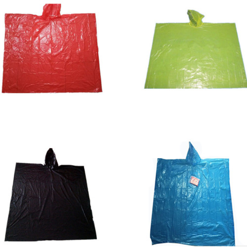 Wegwerp plastic goedkope regenponcho voor volwassenen