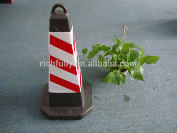 High Quality Rubber Traffic Cone with top ring & base sandbag