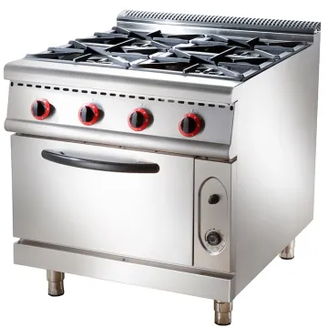 Industrial Commercial Stove: 4-Burner Gas Range with Chicken Roasting Oven and Freestanding Estufas Gas Cooker Oven