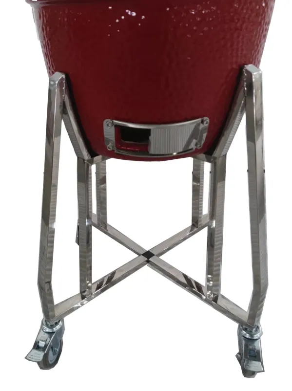Classic Matte Black Kamado Grill with Cast Iron Vent