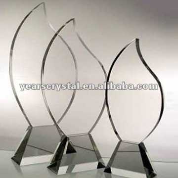 crystal blank flame trophy award for custom engraving