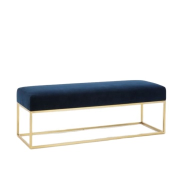 Stainless Steel Modern Upholstered Velvet Bedroom Bench
