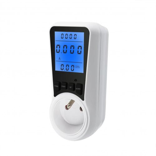 Big LCD Power Meter Socket With FR Plug