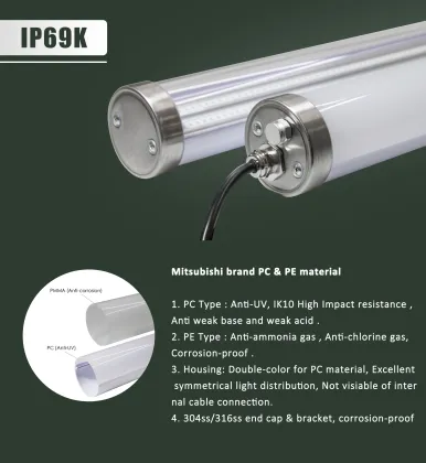 2ft 4ft 5ft Led Tubular Trip Roof Light Ip65 Waterproof Led Triproof Light Pmma Cove Anti-ammonia Led Poultry Lights