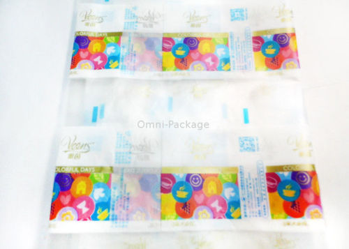 Automatic Packing Plastic Packaging Film , Frosted Effects Pe Facial Tissue Package