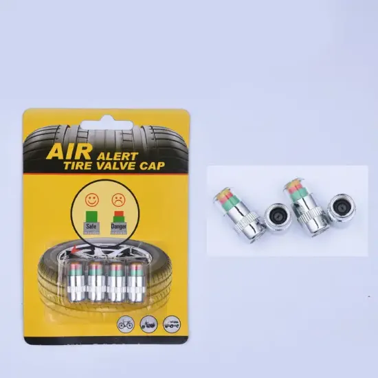 Universal Car Auto Tire Pressure Monitoring System (TPMS) Stem Caps with Sensors and Indicator - 2.2bar Tire Valve Caps