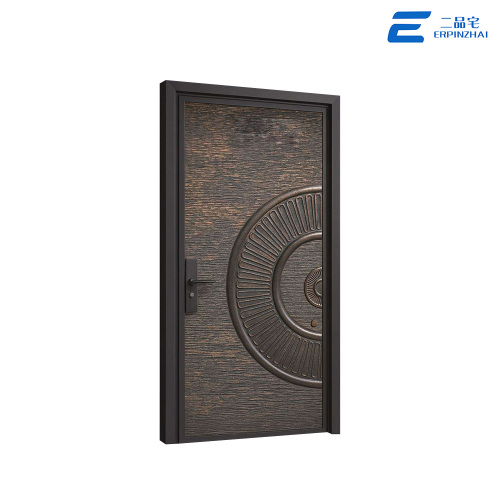Puerta de entrada de aluminio fundido de panel completo de alta calidad