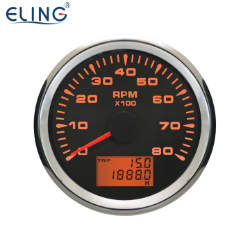Tachimetro Eling 85 mm, indicatore 3000-8000 giri / min con retroilluminazione a 8 colori, impermeabile per auto, trattori e navi