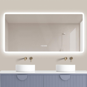 Specchio da bagno montato a parete in stile moderno con luci