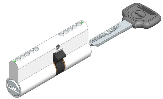 Telescopic pin cylinder lock double sided