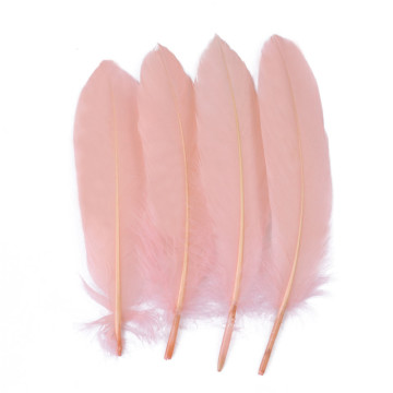 Natural Leather Pink Artificial Goose Plumes for Craft Projects, Carnival Costumes, and Decorations