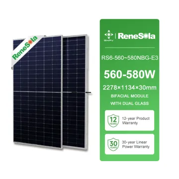 Renesola EU Stock Topcon Solar Panels: High Efficiency 560W-580W Bifacial Monocrystalline N-Type Roof Top Solar Panels