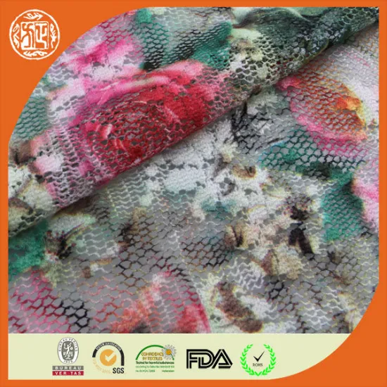 2015 fancy semidigital printed korea lace fabric