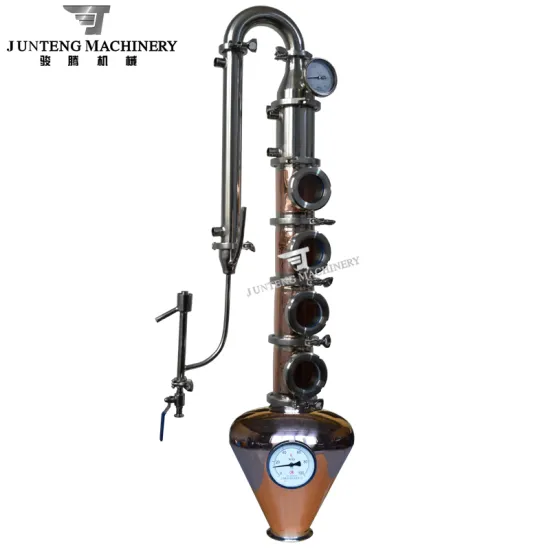 SS304 Columns Reflux Still with Copper Onion Head: Distillation Equipment for High-Quality Alcohol Production