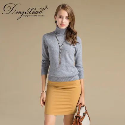 High Quality Long Sleeve Plain Knitted Cashmere Sweater