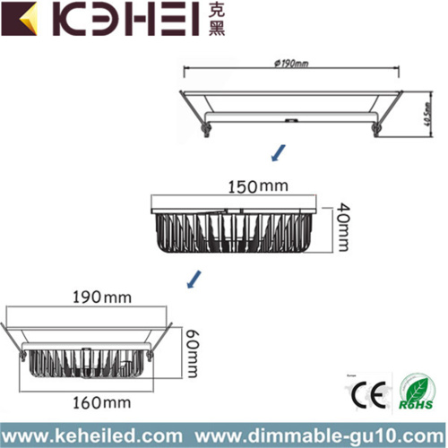 18 Watt Dimmable Downlight Black White Silver