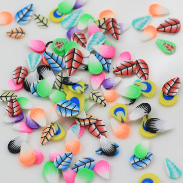 Künstliche 6mm bunte Blattscheiben Polymer Clay Blätter DIY Nail Art Weihnachtsfeier Handmade Ornament Telefon Fall