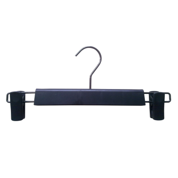 Black Bottom Clips Hanger with Chromium Electroplated Hook: Stylish and Durable Clothing Organizer