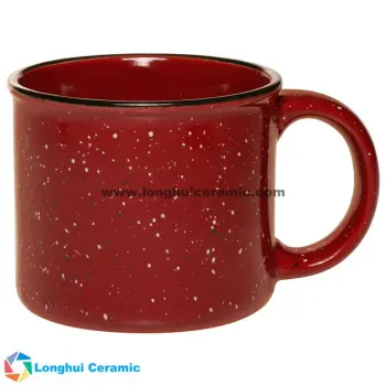 Tin style camper-campfire custom speckle ceramic coffee mug