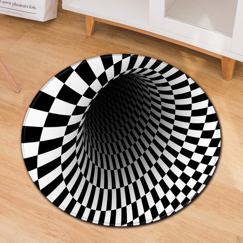 3D Circular Print Trap Carpet 3D non-slip floor mats in the bathroom Supplier