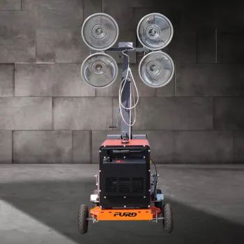 Trailer Type Mobile Light Tower Manual Lifting 5M Generator Metal Halide Lamps Lighting