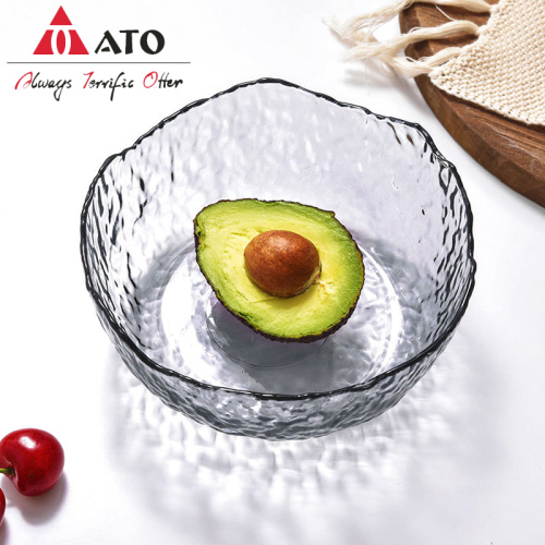 ATO Wave Pattern Glass Fruit Vegetable Salad Bowls