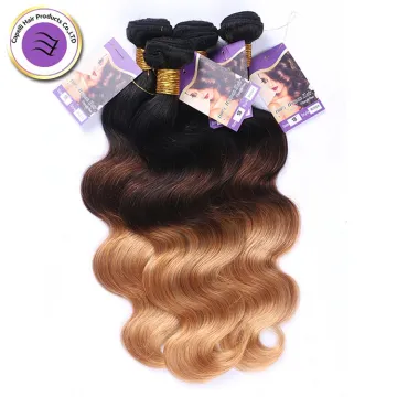 Full Cuticle Aligned Virgin Brazilian Ombre human hair  3 tone color ombre human hair extension