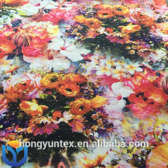 100% polyester warp knitted fabric printed/hot stamping/bronzing/super poly